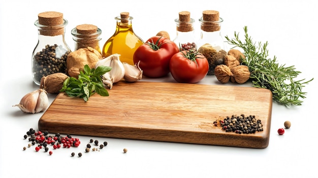 Świeże przyprawy i składniki na drewnianym stole